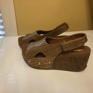 Bronze and Gold Accent Slingback Volatile Sandals